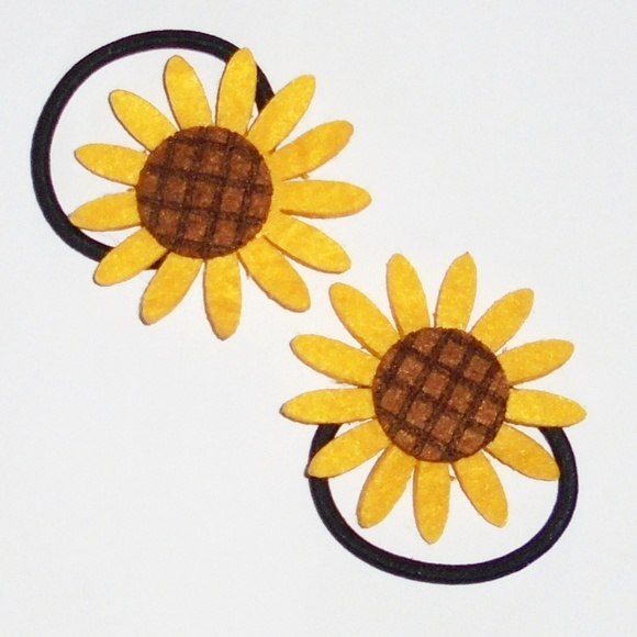 Girls Sunflower Dress Ponytail Holders  4  6 NEW - Picture 2 of 4